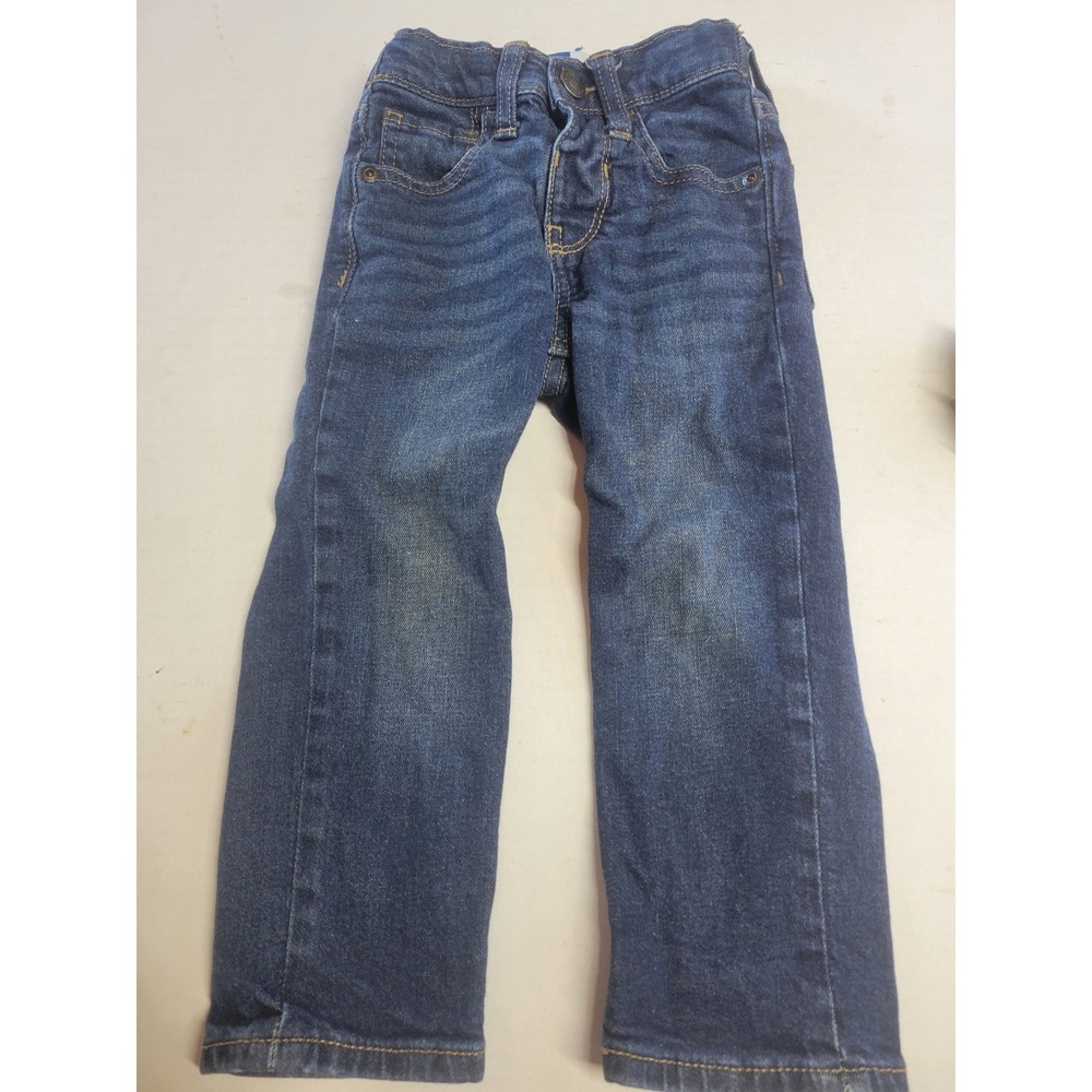 Old Navy Toddler Boys Straight Leg Adjustable Waist Jeans‎ Dark Wash 2T Blue